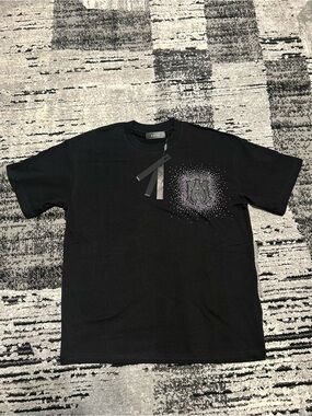 AMIRI Black Short-Sleeve Logo Tee with Studded Detail